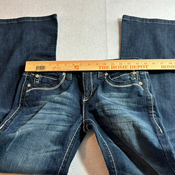 Cello Blue Embellished Bootcut Dark Wash Jeans Size 8 - Picture 2 of 7